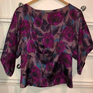 ✨2/$15 Silk Blouse- Flattering Fit, Button Details